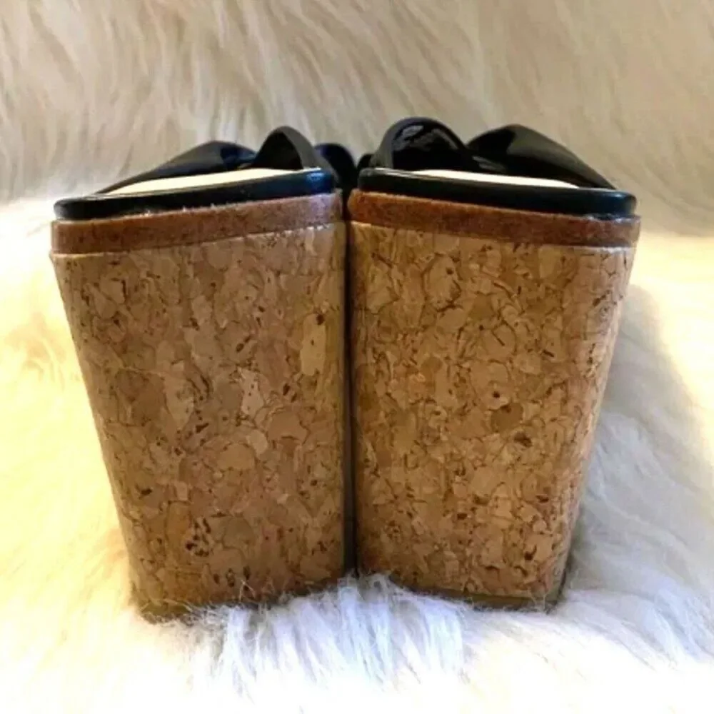 Women's Size: 6 Wedge High Heel Sandals Black . Time and Tru . New w/ Tags